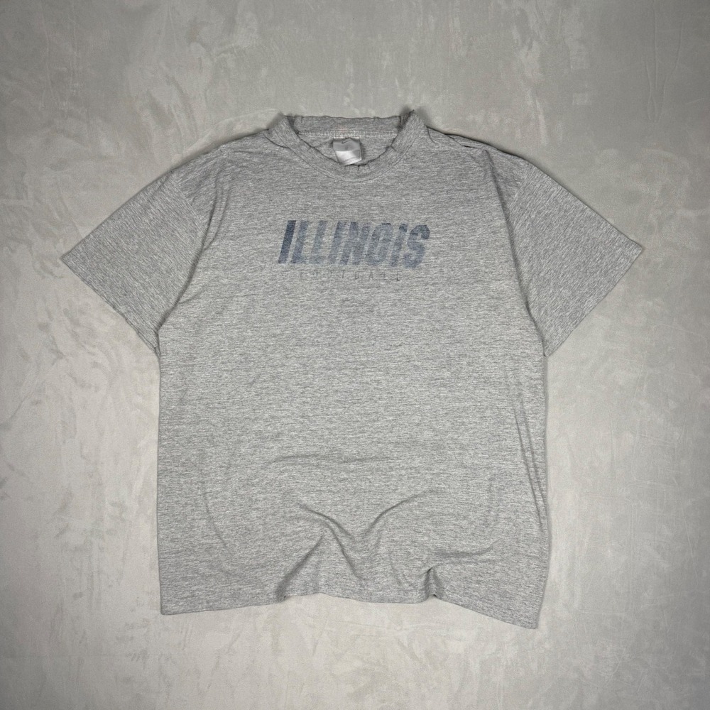 Y2K Mens Nike Illinois Football Collegiate Graphic Tee Large